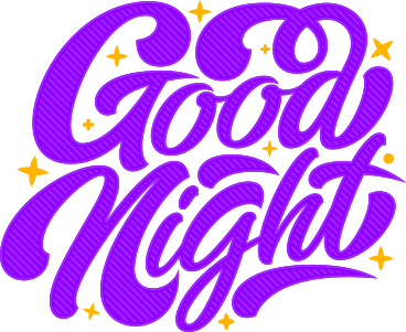 lettering good night with stars text PNG, SVG