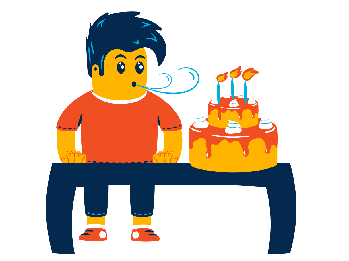 Boy Celebrates His Birthday Illustration In Png Svg