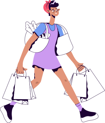 young woman with shopping bags PNG, SVG