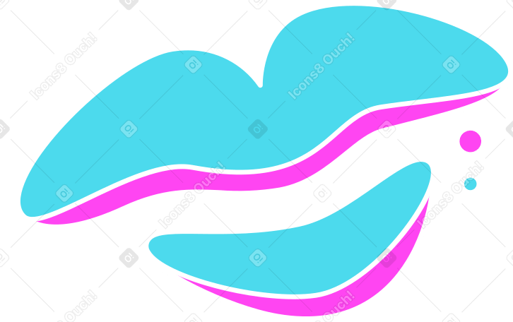 blue lips Illustration in PNG, SVG