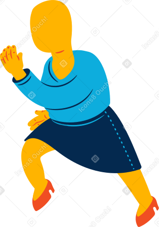 chubby woman running PNG, SVG