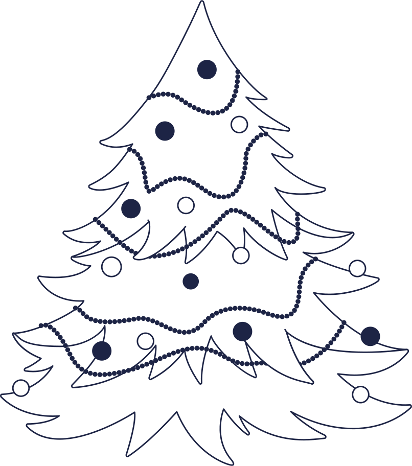 new year tree line Illustration in PNG, SVG
