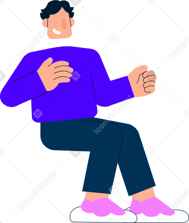 young man sitting and smiling PNG, SVG