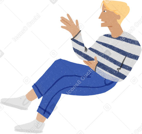 blond man sitting and activly talking PNG、SVG