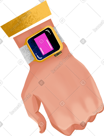 left hand with a watch PNG, SVG