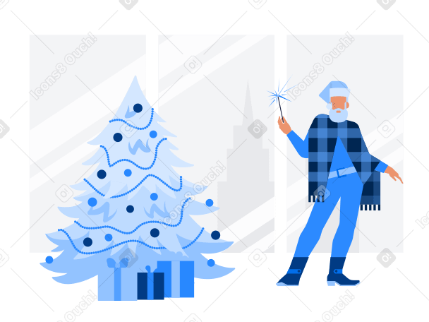 Modern Santa Illustration in PNG, SVG