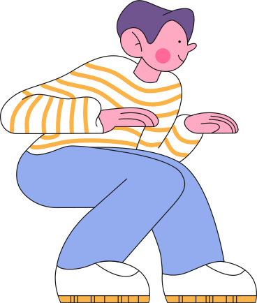seated man in striped jacket PNG, SVG