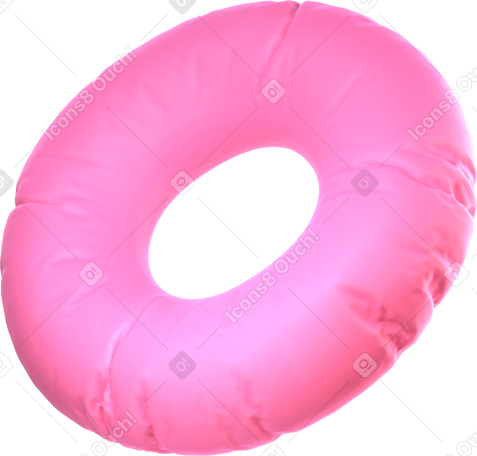 3D inflated pink torus PNG, SVG
