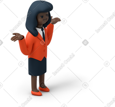 耸肩的黑人女商人 PNG, SVG