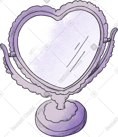 heart-shaped mirror PNG, SVG