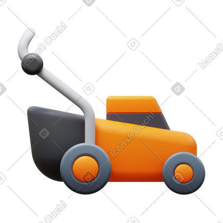 3D lawn mower PNG, SVG