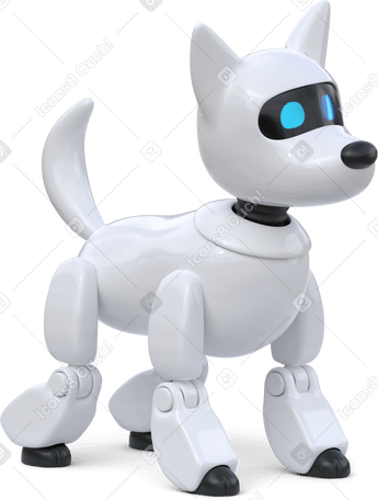 3D side view of a robot dog PNG, SVG