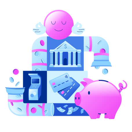 Financial transactions and savings Illustration in PNG, SVG