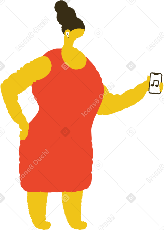 woman with wireless headphones Illustration in PNG, SVG