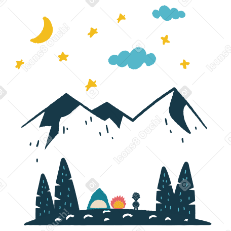Camping  Illustration in PNG, SVG
