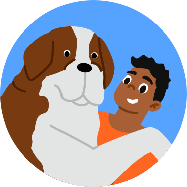 Man with dog avatar PNG, SVG