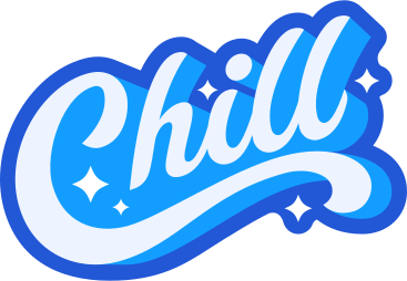 Schriftzug „chill“ mit schatten und sternentext PNG, SVG