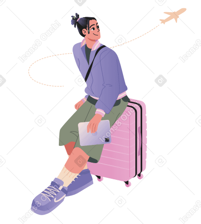 비행기로 여행하는 사람, 공항에 있는 사람 PNG, SVG