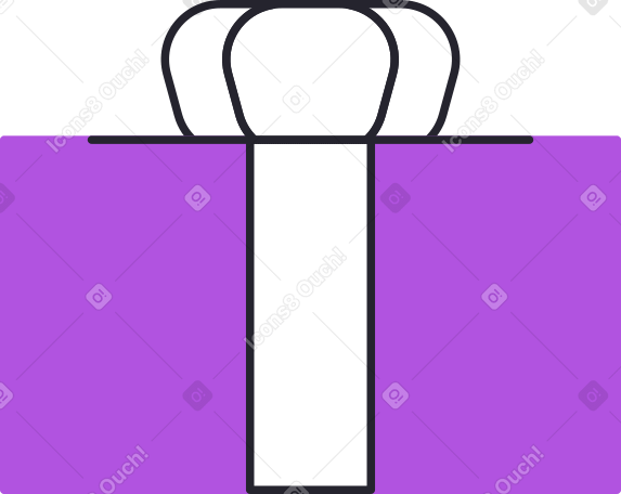 dark purple gift with yellow bow Illustration in PNG, SVG