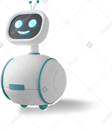 3D robot smiling PNG, SVG