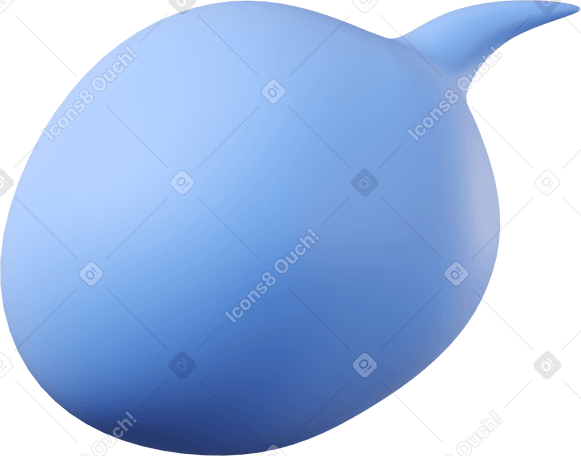 3D Blue round speech bubble from the top right corner PNG, SVG