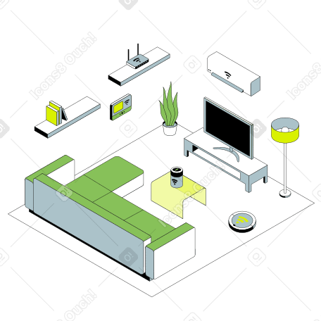 Smart home system in the room PNG, SVG