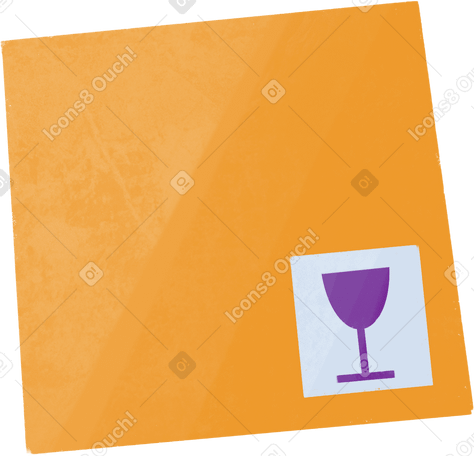 cardboard box with fragile items Illustration in PNG, SVG