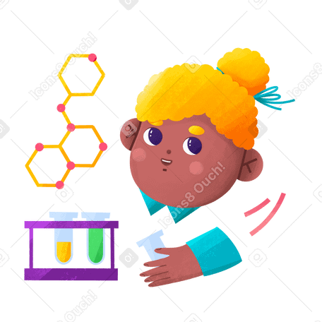 Chemist with test tube mixing liquids Illustration in PNG, SVG