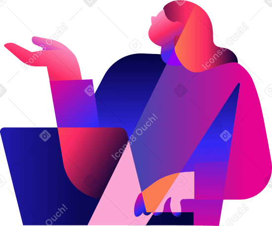 Femme, moitié, corps, à, ordinateur portable PNG, SVG
