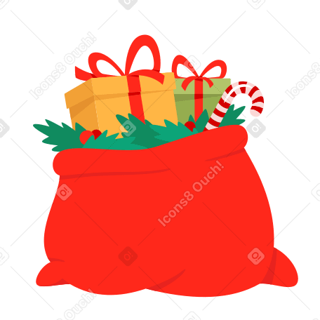 Bag of Christmas presents Illustration in PNG, SVG