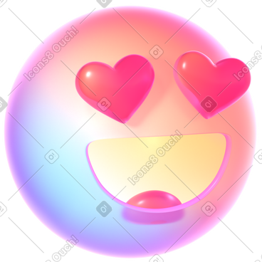 Abstract   emoji smiling face with heart eyes PNG, SVG