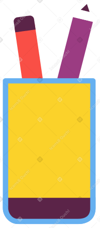 cup with pencils PNG, SVG