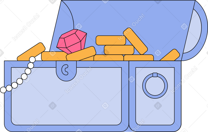 opened treasure chest PNG, SVG