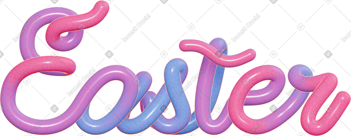 3D 粉色复活节字母 PNG, SVG