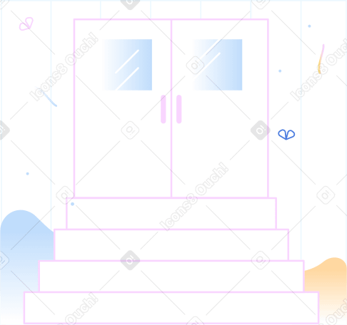 striped background with school door PNG、SVG