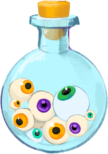 Eyes in glass bottle PNG、SVG
