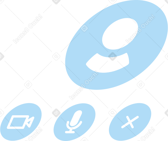 ズーム通話インターフェース PNG、SVG