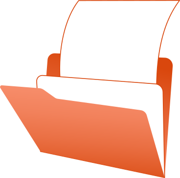 orange folder with documents PNG, SVG