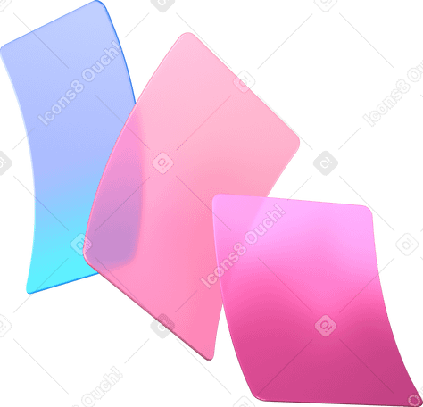 3D Explosión de tarjetas de gradiente dobladas PNG, SVG