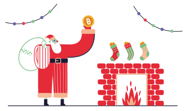 Bitcoins de navidad PNG, SVG