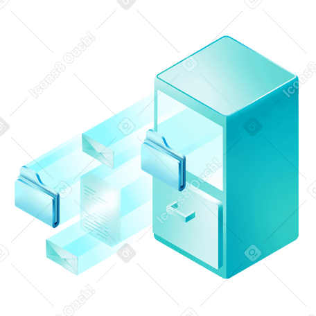 Storage drawer for files and documents animated illustration in GIF, Lottie (JSON), AE