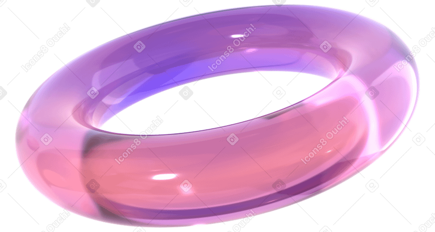 3D glossy transparent torus PNG, SVG