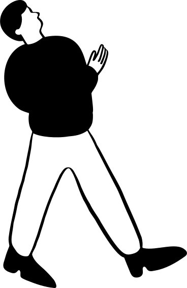 Homme qui marche et lève les yeux PNG, SVG