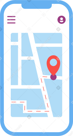 phone with map and geolocation Illustration in PNG, SVG