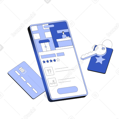 Hotel booking on the phone PNG, SVG