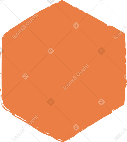 orange hexagon PNG, SVG