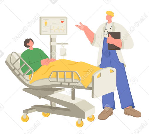 Doctor checking up on a patient PNG, SVG