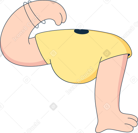 body in yellow t-shirt PNG, SVG
