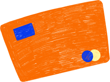 Orange plastic bank card в PNG, SVG