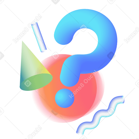 Question abstract illustration PNG, SVG